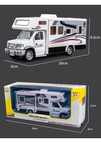 Erkek Büyük Alaşımlı Seyahat Karavan Simülasyon Modeli Ses ve Işık Çocuk Oyuncak Araba (Yurt Dışından)