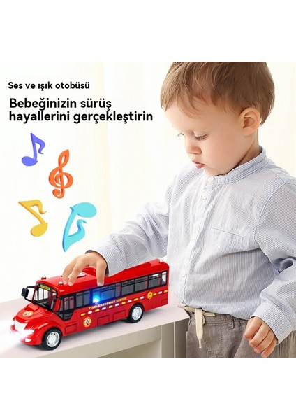 Çocuk Ses ve Işık Otobüsü Çift Atalet Taksi Oyuncak Araba (Yurt Dışından) modelleri