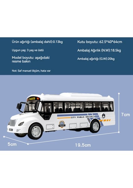 Çocuk Ses ve Işık Otobüsü Çift Atalet Taksi Oyuncak Araba (Yurt Dışından)