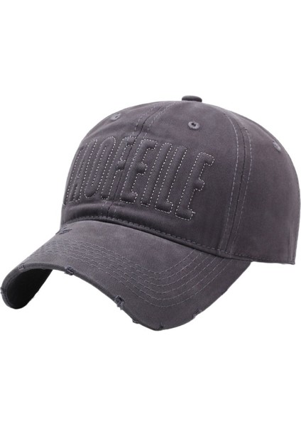 Eskitilmiş Kabartmalı Harfler Işlemeli Beyzbol Şapkası Açık Hava Eğlence Yumuşak Üst Güneş Şapkası Ilkbahar ve Sonbahar Erkek ve Kadın Kişiselleştirilmiş Ördek Gagalı Şapka (Yurt Dışından)