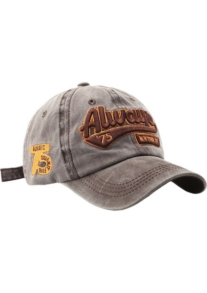 Yaz Modası Yıkanmış Eski Harf Işlemeli Şapka Trend Kişilik Sokak Kadın Güneşlik Beyzbol Şapkası (Yurt Dışından)