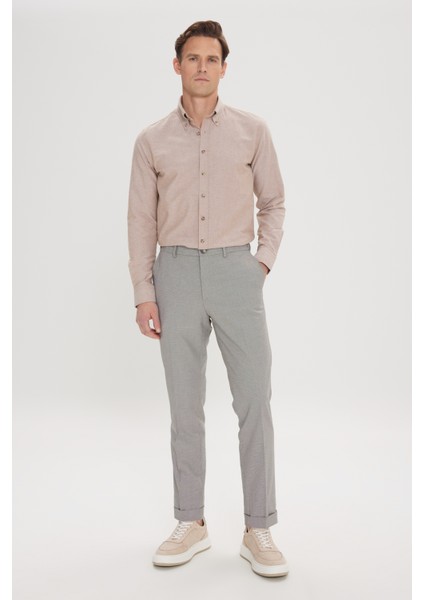 Comfort Fit Rahat Kesim Yan Cepli Desenli Beli Lastikli Pantolon