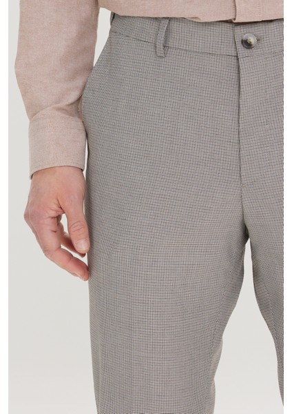 Comfort Fit Rahat Kesim Yan Cepli Desenli Beli Lastikli Pantolon