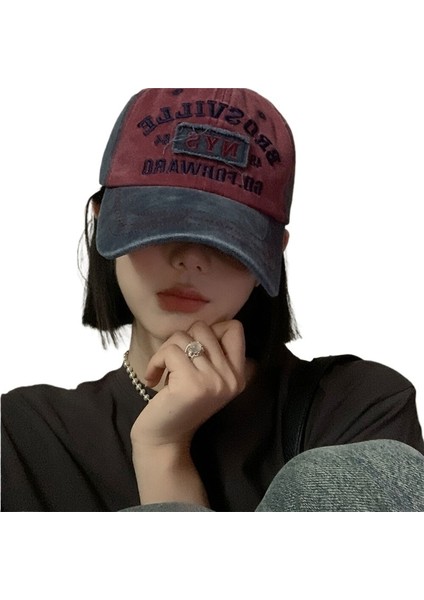 Kadınlar Için Yaz Kovboy Retro Beyzbol Şapkası Yumuşak Üst Harfli Yıkanmış Ördek Gagası Şapkası Geniş Siperlikli Büyük Baş Çevresi Küçük Şapka (Yurt Dışından) modelleri