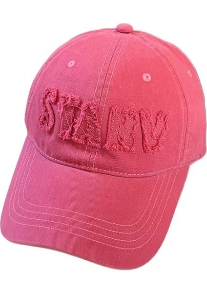 Kadınlar Için Tatlı ve Havalı Pembe Harfli Beyzbol Şapkası Ilkbahar ve Sonbahar Stili Tüm Maçlarda Yüzü Gösteren Küçük Şapka Büyük Baş Çevresi Ördek Gagalı Şapka (Yurt Dışından)