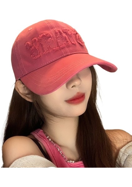 Kadınlar Için Tatlı ve Havalı Pembe Harfli Beyzbol Şapkası Ilkbahar ve Sonbahar Stili Tüm Maçlarda Yüzü Gösteren Küçük Şapka Büyük Baş Çevresi Ördek Gagalı Şapka (Yurt Dışından) fiyatları