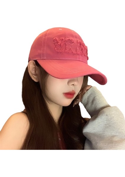 Kadınlar Için Tatlı ve Havalı Pembe Harfli Beyzbol Şapkası Ilkbahar ve Sonbahar Stili Tüm Maçlarda Yüzü Gösteren Küçük Şapka Büyük Baş Çevresi Ördek Gagalı Şapka (Yurt Dışından) fırsatları