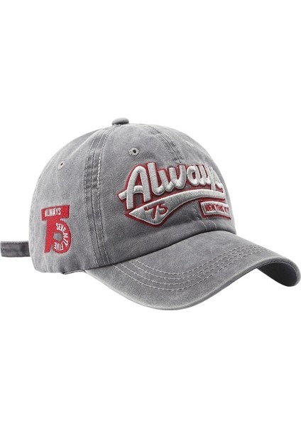 Yaz Modası Yıkanmış Eski Harf Işlemeli Şapka Trend Kişilik Sokak Kadın Güneşlik Beyzbol Şapkası (Yurt Dışından)