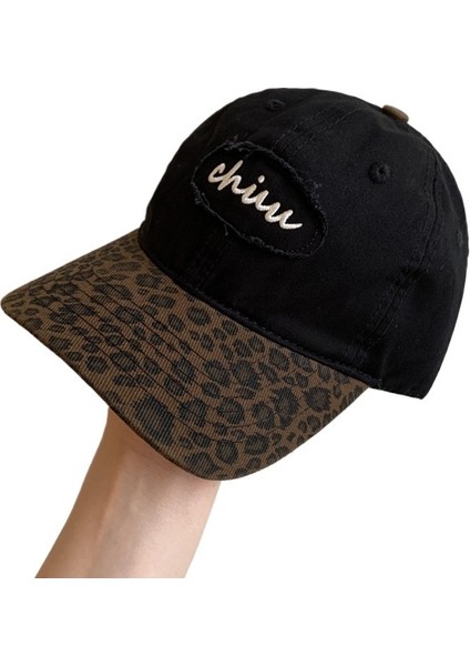 Yaz Retro Sıcak Kız Leopar Desenli Beyzbol Şapkası Kadınlar Için Yaz Amerikan Tarzı Geniş Siperlik Yumuşak Üst Yüz Küçük Güneş Koruması Ördek Gagalı Şapka Erkekler Için (Yurt Dışından)