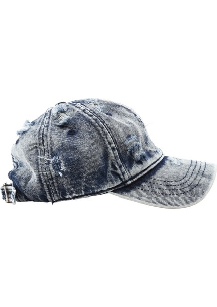 Şapka Kadın Yıkanmış Eski Beyaz Düz Renk Kot Beyzbol Şapkası Açık Hava Sporları Erkek Güneş Şapkası Ördek Gagalı Şapka (Yurt Dışından)