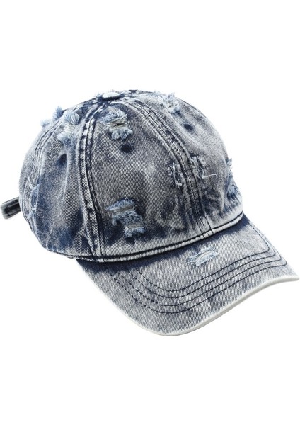 Şapka Kadın Yıkanmış Eski Beyaz Düz Renk Kot Beyzbol Şapkası Açık Hava Sporları Erkek Güneş Şapkası Ördek Gagalı Şapka (Yurt Dışından) modelleri