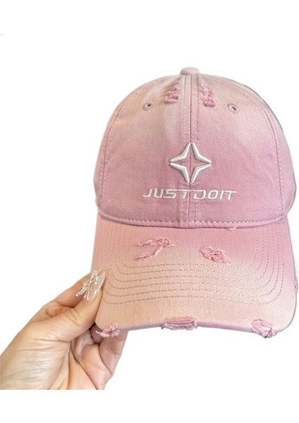 Yaz Yıkanmış Delik Işlemeli Beyzbol Şapkası Ördek Gagası Şapkası Kadınlar Için Üst Düzey Yazlık Gündelik Kavisli Siperlikli Şapka Beyazlatma Için (Yurt Dışından)