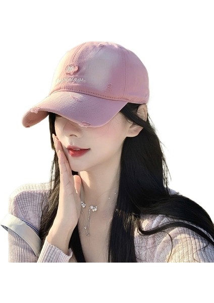 Yaz Için Degrade Şeker Rengi Büyük Baş Çevresi Beyzbol Şapkası Tatlı Peri Tarzı Seyahat Güneş Koruması Yüz Küçük Işlemeli Ördek Gagası Şapkası (Yurt Dışından) fiyatları