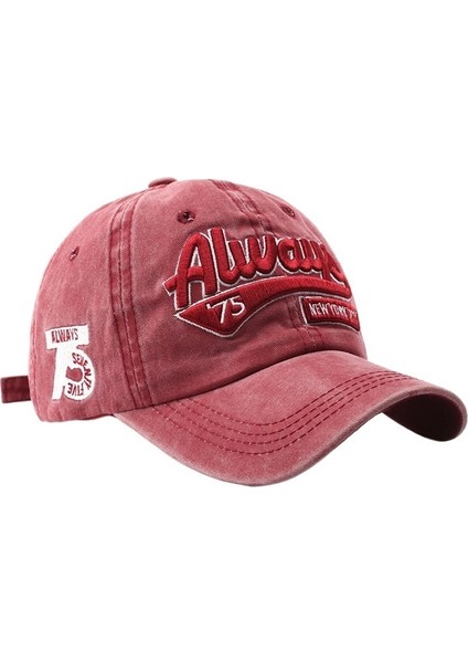 Yaz Modası Yıkanmış Eski Harf Işlemeli Şapka Trend Kişilik Sokak Kadın Güneşlik Beyzbol Şapkası (Yurt Dışından)