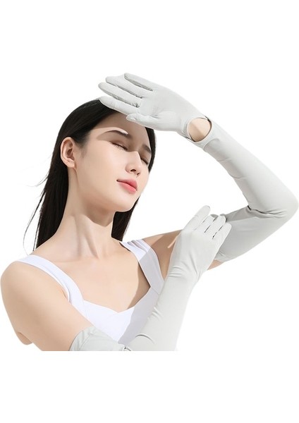 Kadınlar Için Yaz Güneş Koruma Kollukları Uv Korumalı Buz Ipek Eldivenler Sürüş Için Kaymaz Dokunmatik Ekran Güneşlik Uzatılmış Kol Kollu Dış Mekan (Yurt Dışından) fiyatları