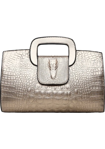 Kadın Çantası Yeni Timsah Desenli Clutch Moda Kabartmalı Çapraz Askılı Tek Omuz Çantası (Yurt Dışından)