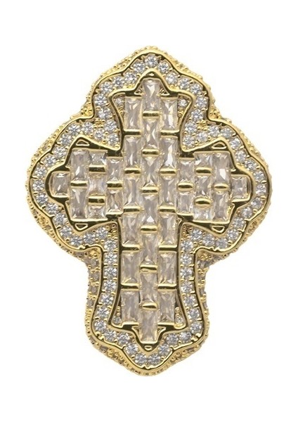 Moda Retro Çapraz Tam Elmas Yüzük Bakır Malzeme Kişilik Erkek Yüzük Işaret Parmağı Aksesuarları Yüzük Boyutu: Iç Çap 19MM Çevre 59.8mm (Yurt Dışından)