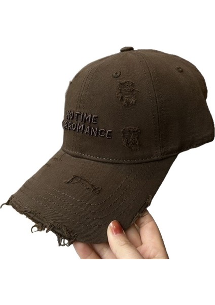 Kadınlar Için Harflerle Işlenmiş, Yüzü Daha Küçük, Daha Büyük ve Daha Geniş Gösteren, Yıkanmış Pamuklu Ördek Gagası Şapkalı, Yumuşak Üstlü Güneş Şapkası (Yurt Dışından)