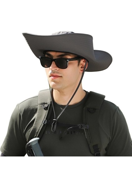 Yürüyüş Şapkası Erkek Açık Hava Eğlence Seyahat Güneş Koruması Balıkçılık Şapkası Yaz Hafif Çabuk Kuruyan Orman Güneş Şapkası (Yurt Dışından)