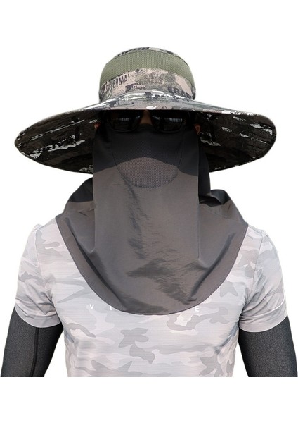 Yaz Balıkçılık Güneş Şapkası Erkek Balıkçılık Dağ Güneş Şapkası Maske Sivrisinek Önleyici Boyun Balıkçı Şapkası (Yurt Dışından)