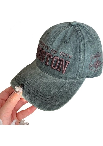 Kadınlar Için Işlemeli Beyzbol Şapkası, Çiftler Için Küçük Geniş Kenarlı Şapka ile Ilkbahar ve Sonbaharda Giyilebilen Günlük Güneş Şapkası (Yurt Dışından)