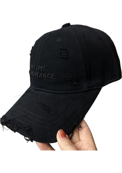 Kadınlar Için Harflerle Işlenmiş, Yüzü Daha Küçük, Daha Büyük ve Daha Geniş Gösteren, Yıkanmış Pamuklu Ördek Gagası Şapkalı, Yumuşak Üstlü Güneş Şapkası (Yurt Dışından)