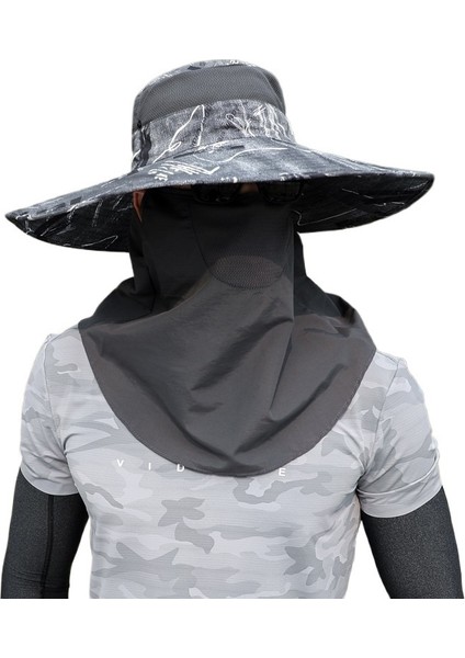 Yaz Balıkçılık Güneş Şapkası Erkek Balıkçılık Dağ Güneş Şapkası Maske Sivrisinek Önleyici Boyun Balıkçı Şapkası (Yurt Dışından)