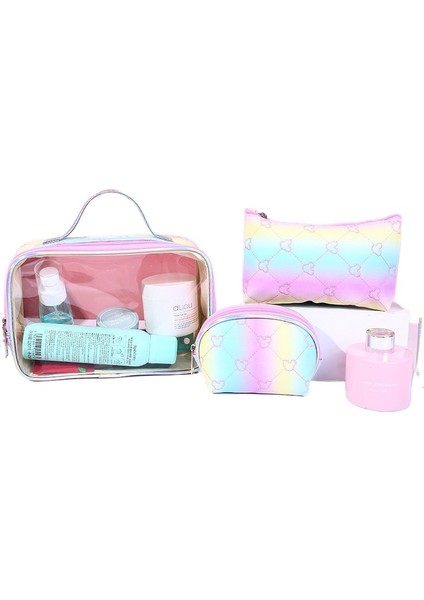 Yeni Stil Yastık Çanta Kozmetik Çantası Kadın Pvc Kozmetik Yıkama Çantası Üç Parçalı Set (Yurt Dışından)