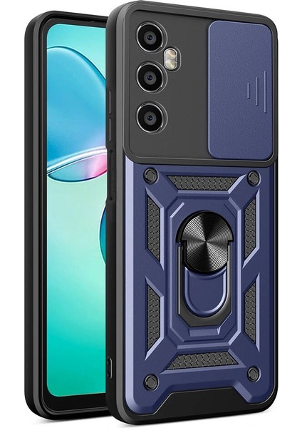 Realme C65 4g Kılıf Magnetik Standlı Kamera Korumalı Sürgülü Kapak