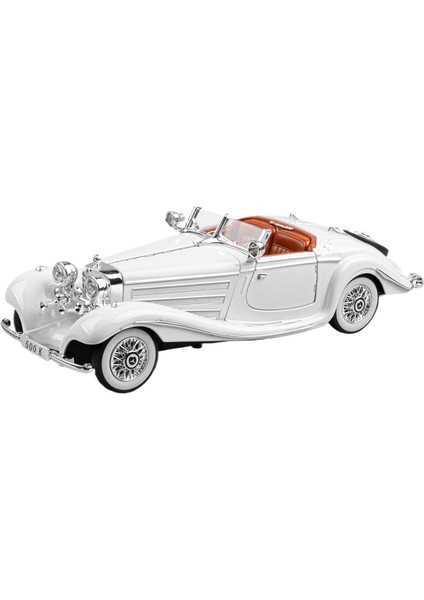 1:24 Klasik Araba 500K Retro Araba Modeli Ses ve Işık Geri Oyuncaklar Direksiyon Şok Hediye (Yurt Dışından)