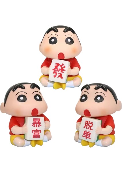 Crayon Shin-Chan Cep Telefonu Tutucu Hareketli Model Sevimli Masaüstü Süs Bebekleri (Yurt Dışından)