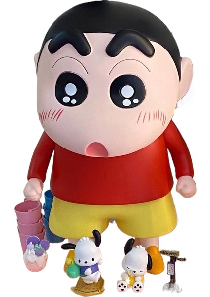 Crayon Shin-Chan Cep Telefonu Tutucu Hareketli Model Sevimli Masaüstü Süs Bebekleri (Yurt Dışından)