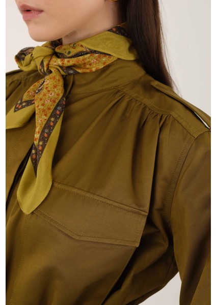 Apoletli Elbise Olive