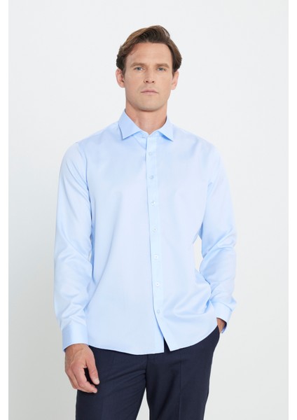 Slim Fit Dar Kesim Klasik Yaka %100 Pamuk Ütü Gerektirmeyen Non-Iron Gömlek modelleri
