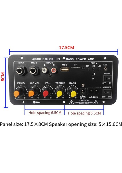 D30 Araba 12V-24V Amplifikatör Kartı Tiz ve Bas Kontrolü ile Araba Bluetooth Ses Amplifikatörleri Ab Fişi (Yurt Dışından)