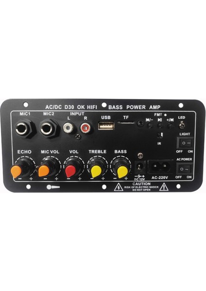 D30 Araba 12V-24V Amplifikatör Kartı Tiz ve Bas Kontrolü ile Araba Bluetooth Ses Amplifikatörleri Ab Fişi (Yurt Dışından)
