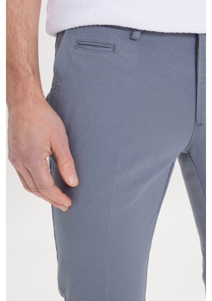 Slim Fit Dar Kesim Yan Cepli Pamuklu Esnek Armürlü Pantolon indirimleri