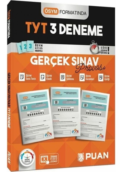 Puan Yayınları Tyt 3 Deneme Gerçek Sınav Provası