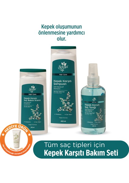 Okaliptüs ve Çay Ağacı Bitki Özlü 3'lü Saç Bakım Seti - Tüm Saç Tipleri Için Bakım Seti