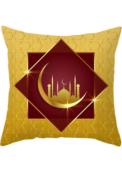 Eid Mubarak Ramazan Kanepe Yastık Örtüsü Örtü Islam Dekorasyonu (Yurt Dışından)