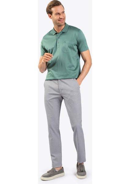 Erkek Regular Fıt Polo Yaka Tişört-Çağla