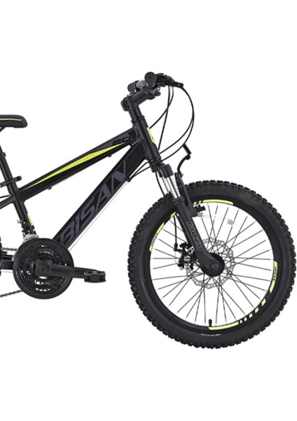 Cooper Çocuk Bisikleti 30 cm Hd 24 Jant 21 Vites Mat Siyah Sarı