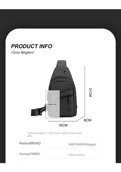 Açık Günlük Niş Gelişmiş Erkek Crossbody Çanta (Yurt Dışından)
