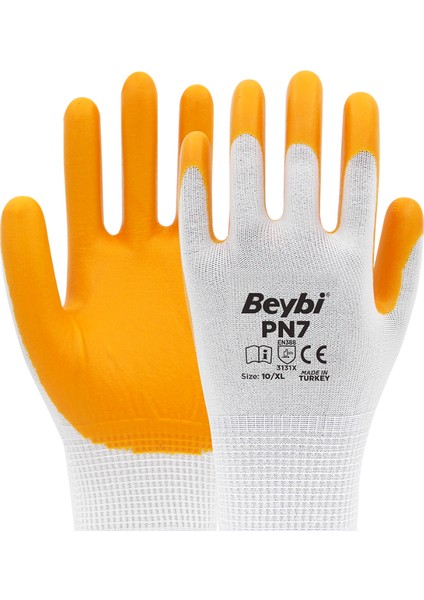 Pn7 Polyester Örme Nitril Iş Eldiveni 12 Çift