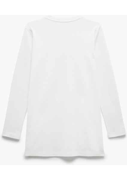 Pamuklu Uzun Kollu Bisiklet Yaka Basic Tişört fırsatları