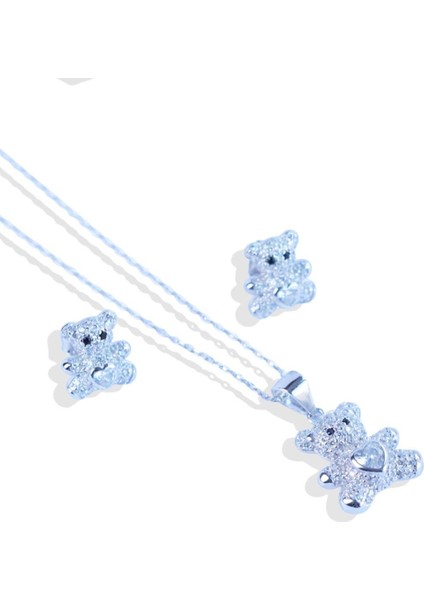 Bear Zirkon Taşlı Gümüş Set indirimleri