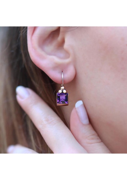 Ametist Taşlı Gümüş Otantik Kolye Küpe fiyatları