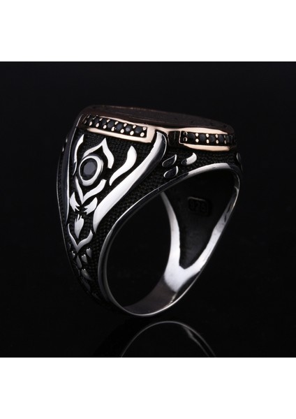 925 Ayar Gümüş Kelime-I Tevhid Yazılı Erkek Yüzük modelleri