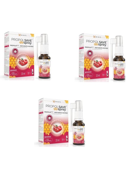 Propolsave Propolis Nar Ekstresi İçeren Sprey 20 ml 3 Adet