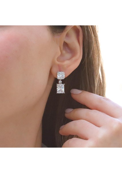 Prenses Kesim Zirkon Taşlı Gümüş Set fırsatları